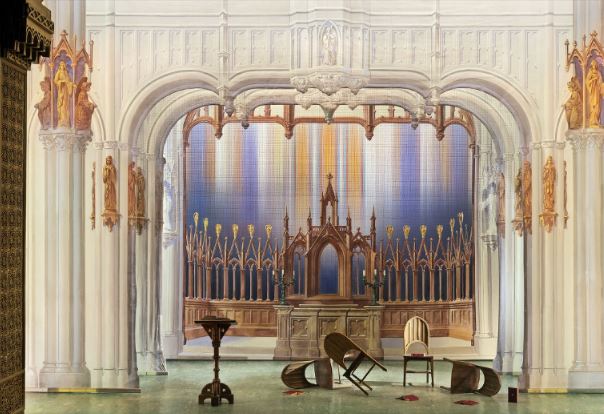 theatre backdrop evoking a cathedral