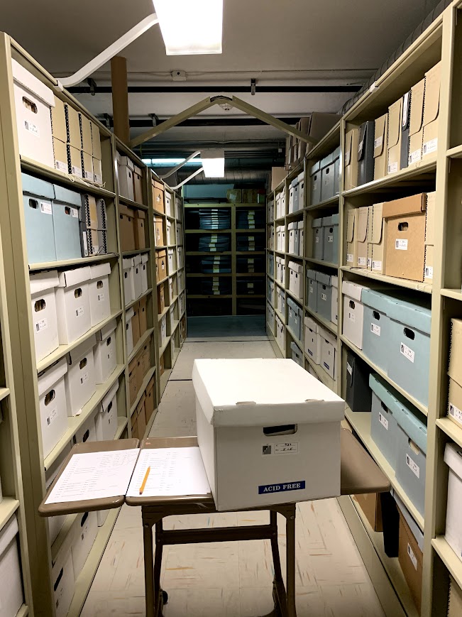 picture of archival boxes on shelves